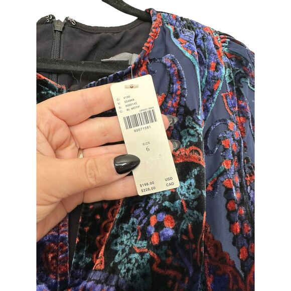 Anthropologie NWT Burnout Velvet Long Sleeve Maxi Dress Size 6 - Picture 11 of 13